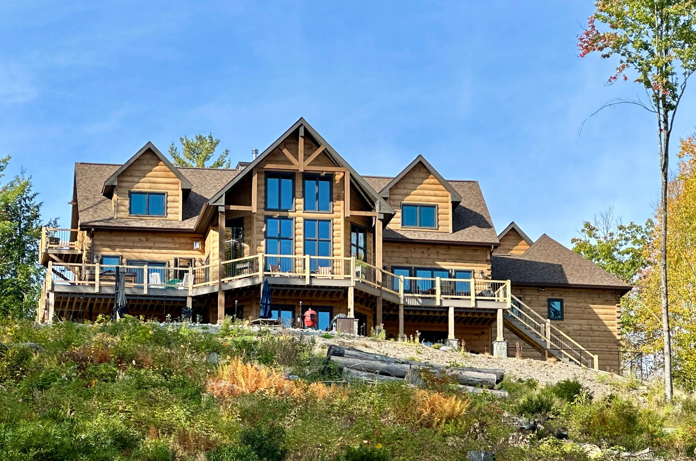 Window Cleaning project: Lakeside Timber Frame Estate in Diamond Point, NY